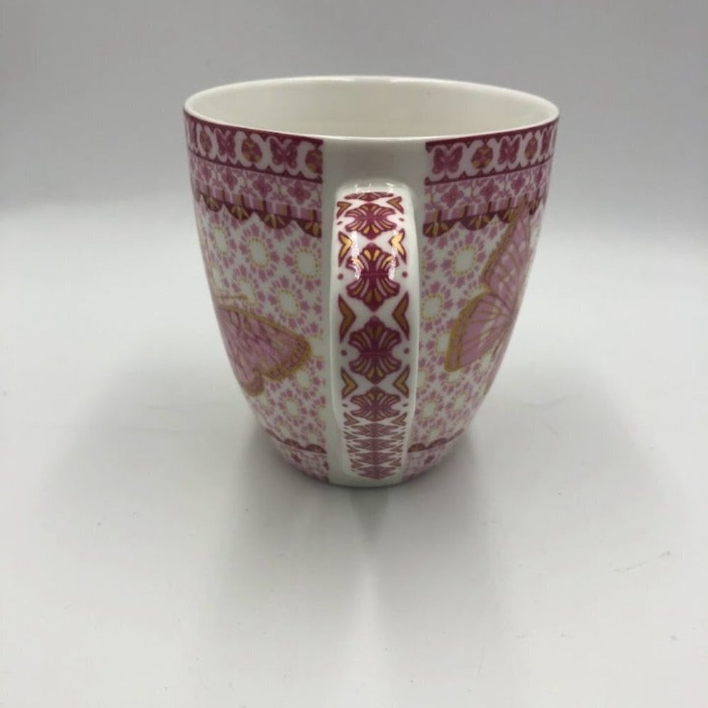 Vintage Queen's Butterfly Pink Gold White Coffee Tea Mug Fine China - Picture 6 of 13